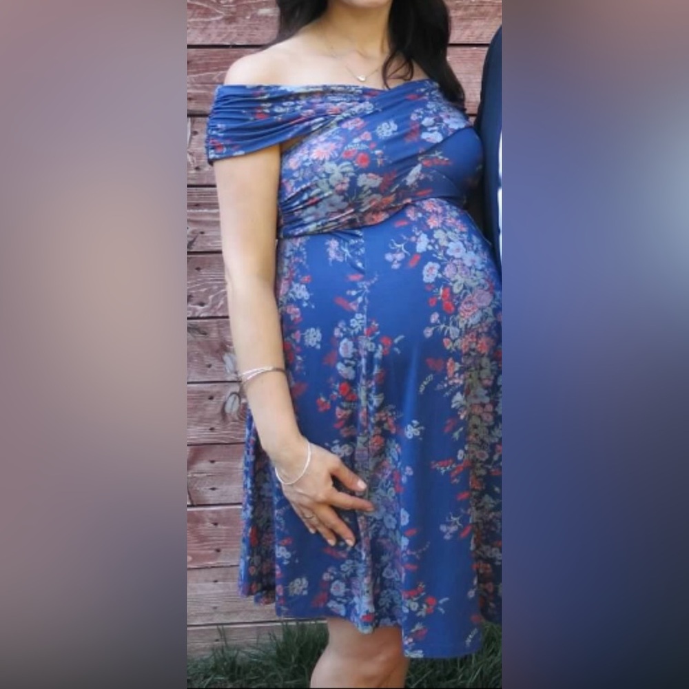 ASOS Blue Floral Maternity Dress